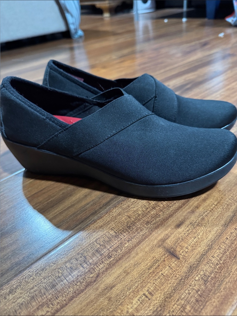 CROCS Women's Black Slip-On Wedge Clogs